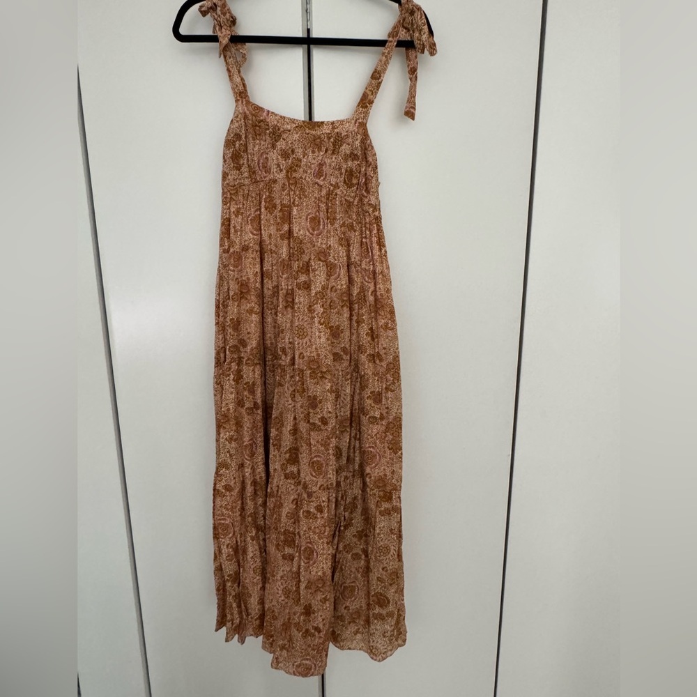Ulla Johnson Pink and Brown Floral Dress